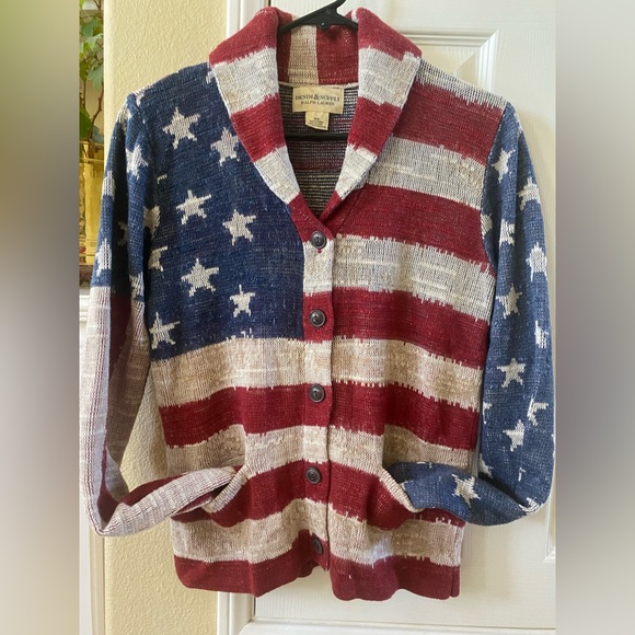Americana special edition Ralph Lauren patriotic intarsia cardigan - Picture 3 of 8